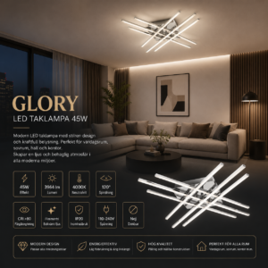 Modern taklampa LED – Kraftfull & Elegant GLORY 45W