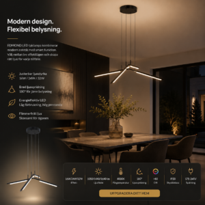 LED Taklampa EDMOND 16-32W 4000K Modern Belysning