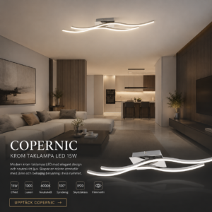 Krom Taklampa LED COPERNIC 15W Modern Design