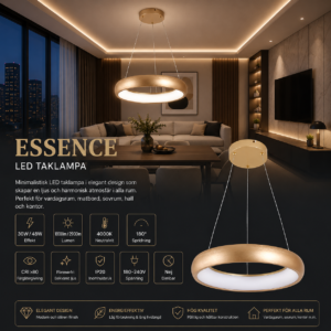 Kristall taklampa svart roseguld – Elegant LED-belysning